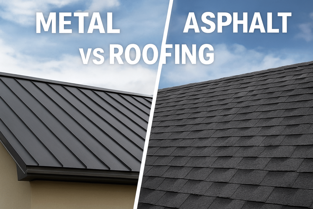 Metal and asphalt shingles on Canadian homes.