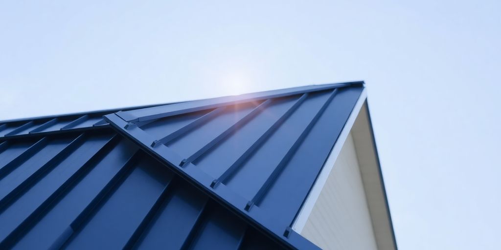 Metal standing seam roof on a Canadian home.