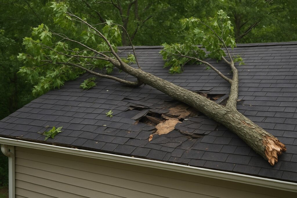 Damaged Roof From Trees